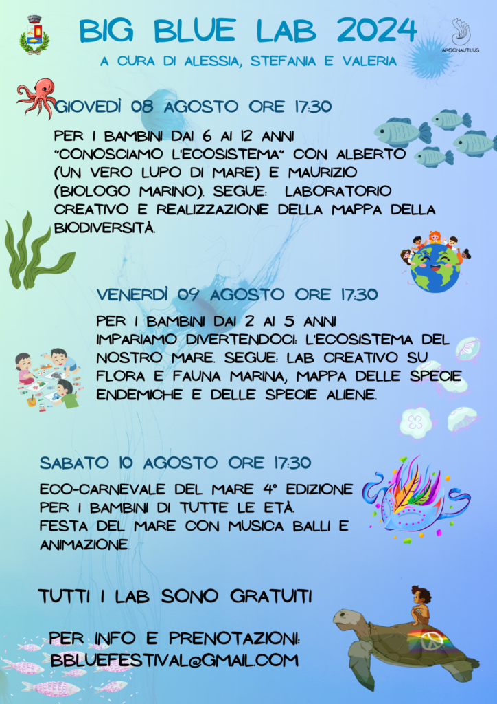 appuntamenti Big Blue Lab Laboratori per i bambini al Big Blue Festival